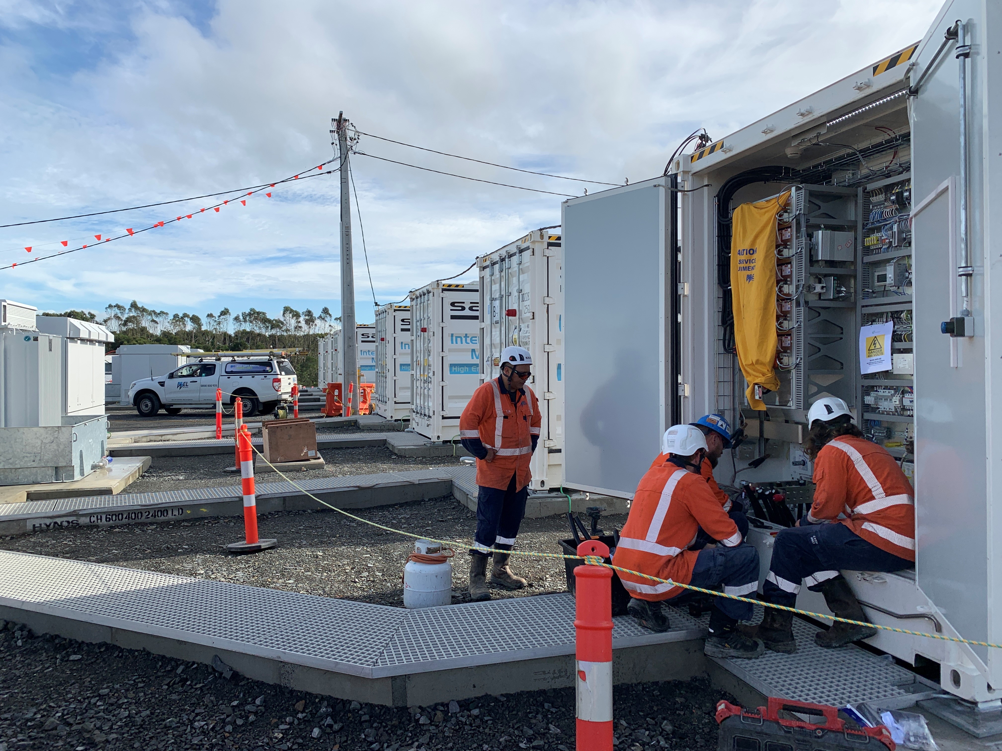 At work on New Zealand's first utility scale Battery Energy Storage System (BESS)